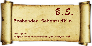 Brabander Sebestyén névjegykártya